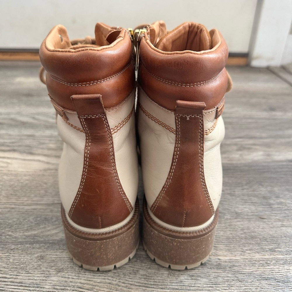 Pikolinos Aspe Marfil White and Beige Women's Lace-Up Heeled Hiking Boots 39 - Picture 4 of 7